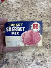 Vintage 1950's Unopened Junket Sherbet Mix Box Raspberry Before Salada NOS Full picture
