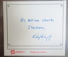 Elie Wiesel Signed & Inscribed Label (Nobel Peace Price Winner) picture