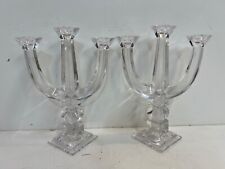 Vintage Towle Fine Lead Crystal Clear Pair of Candle Holders picture