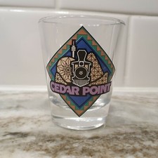 CEDAR POINT Official Souvenir Shot Glass - Sandusky Ohio - Train  picture