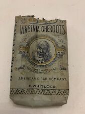 circa 1886 Old Virginia Cheroots Cigar Paper Package 3 for 5 cents P. Whitlock picture