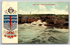 High Tide Weston-Super-Mare England Vintage Postcard picture