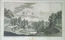 1746 Original Copperplate Engraving Amphitheater Landscape 11x17