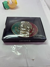 Ariat Men's Oval Mexican Flag Eagle Western Belt Buckle picture