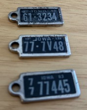 Vintage Disabled American Veterans Miniature License Plate Iowa Lot 1952 57 & 63 picture