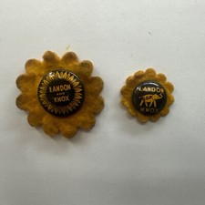 Two 1936 ALFRED ALF LANDON FRANK KNOX PRESIDENT Sunflower campaign buttons picture