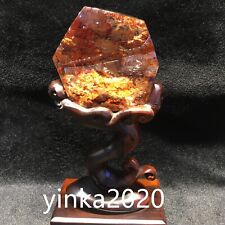 2.7LB top natural Red Ghost phantom quartz crystal Mineral specimen heal+stand picture