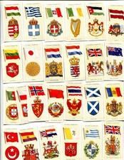 1936 JOHN PLAYER & SONS NATIONAL FLAGS AND ARMS 25 TOBACCO CARD LOT picture