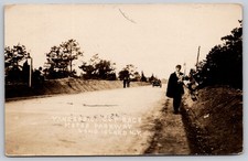 RPPC Postcard 1909 LONG ISLAND NY MOTOR PARKWAY LOUIS STRANG FIAT  #1 picture