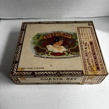 Cuesta-Rey Aristocrat Cigar Box, Made in Tampa Vintage Colored Pictures on Box picture