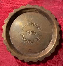 1945 World War II Brass Trench Art Ash Tray picture
