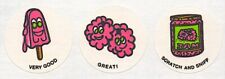 Vintage 1980s CTP Sniffy's Scratch And Sniff RASPBERRY Matte Sticker Strip picture