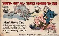 1906 I.O.O.F. Occidental Pioneer Chapter No. 1 Fraternal Cartoon Postcard picture