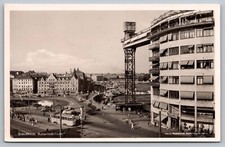 Stockholm Sweden-Katarina Passenger Elevator-50’s Street View VTG RPPC Postcard picture