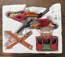 Winter Ornaments Lillian Vernon 007256 2 Skiers Skis Train Car picture