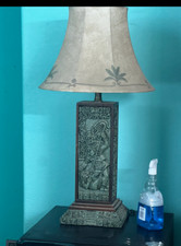 AZTEC MAYAN ZAREBSKI  lamp works  1970 RARE HEAVY MAYAN, AZTEC MESO AMERICAN picture