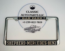 Mercedes Benz Oak Park License Plate Frame Chrome Metal Shepherd Dealer picture
