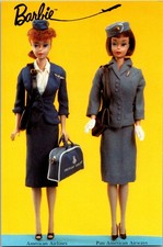 [4Mos] Postcard Unused, Barbie Stewardess, Pan Am American picture
