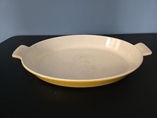 Vintage 60's Descoware Belgium 14H 34B Enamel Cast Iron Casserole Yellow picture