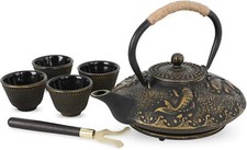 Cast Iron Teapot Set with 4 Cups, 26 oz, with Stainless Steel Infuser picture
