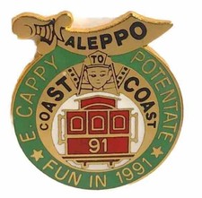 1991 ALEPPO Temple SHRINERS COAST to COAST in '91 Cable Car Logo picture