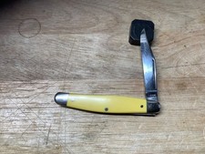 Vintage L.L. Bean Pocket Knife Freeport Maine Single Blade -Yellow Possibly Case picture