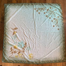 Vintage SHAARAWI Signed 40” Scarf Raised Gold Floral Metallic Square picture