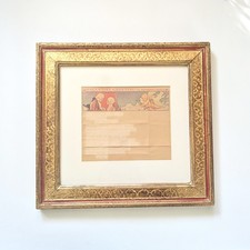 Vintage Western Union Valentine Telegram Norman Rockwell Framed 1940s Daddy picture