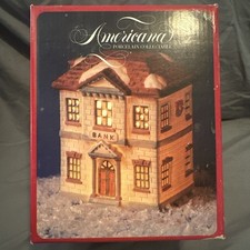 AMERICANA PORCELAIN COLLECTIBLE LIGHTED BANK. Box Has Damage. Tested picture