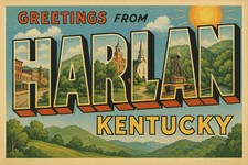 a388 Harlan, Kentucky Vintage Travel Postcard Refrigerator Magnet picture