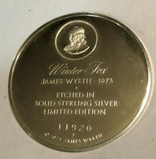 James Wyeth 1973 Sterling Silver Franklin Mint Collector Authentication Tag picture