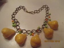 VINTAGE JEWELRY  DANGLING PEAR NECKLACE picture