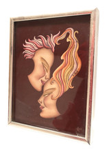 Vintage Gustave Kaitz Signed “Silent Masks” Art Deco Surreal Lithograph Framed picture