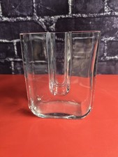 Boda Frezia Bertil Vallien Twin Towers Clear Glass Vase Sweden Vintage picture