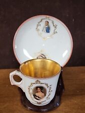antique porcelain teacup saucer france ch. Pillivuyt Napolean & Josephine  picture