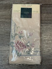 VTG NOS Lenox Linens Charleston Napkins Set 4 Pink Floral Embroidered RARE HTF picture