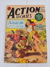 Action Stories Pulp Magazine Fall 1949 Norman Saunders Cowboy GGA Cover picture