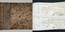 1857 antique DELAWARE LACKAWANA and WESTERN RAILROAD Co BOOK cert stock picture