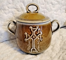 Celtic Cross Irish Porcelain WADE Ireland RARE Onion Soup Bowl Lid picture