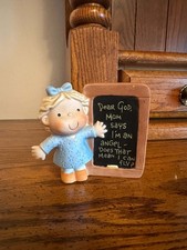 Enesco Dear God Kids Mom Says I'm an Angel Figurine 1982 Vintage Chalkboard picture