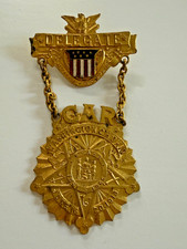 Antique 1913 G.A.R. Ohio Delegate Medal - Washington Court House - Gold Gilt picture