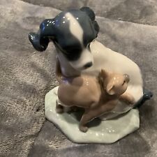 NAO LLADRO 0386 PAIR PUPPY DOGS PLAYING  VINTAGE picture