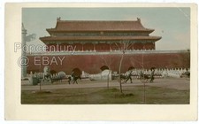 Vintage 1910 Photograph China Peking Lama Temple Hand Colored Sharp Photo picture
