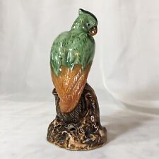 7” Vintage Parrot Figurine Flower Frog, Glazed Ceramic Art Pottery, Decorative❤️ picture