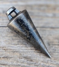 Vintage Large Steel Plumb Bob - 1 LB 3 OZ Weight - Carpentry Layout Tool picture