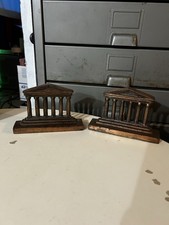Vintage K.S Roman Column USA Patriotic Metal Library Bookends  picture