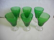 6 Vintage Anchor Hocking Emerald green Boopie Burple Tea Glasses 6.75