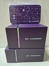 BTS x Starbucks Korea 2020 2 Glass + Purple Tassel Keychain Set picture