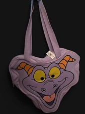 NWT Disney Parks EPCOT Figment Big Face Shaped Canvas Tote Bag Purple 2024 WDW picture