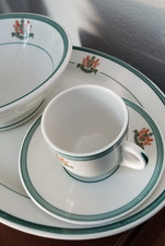 RARE Vendome Hotel Shinango China Plate Bowl Teacup Saucer Set Discontinued VTG picture